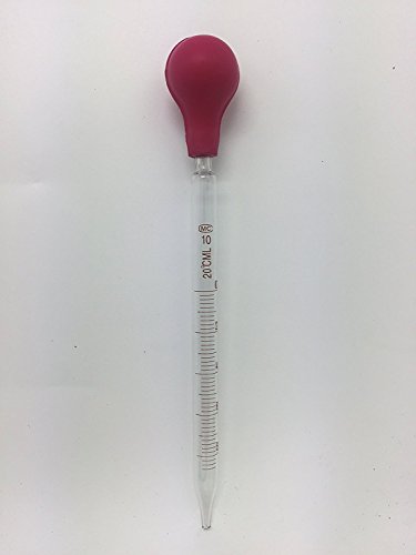 OESS Glass Graduated Dropper Pipettes with Red Rubber Caps 10ml Pk/2