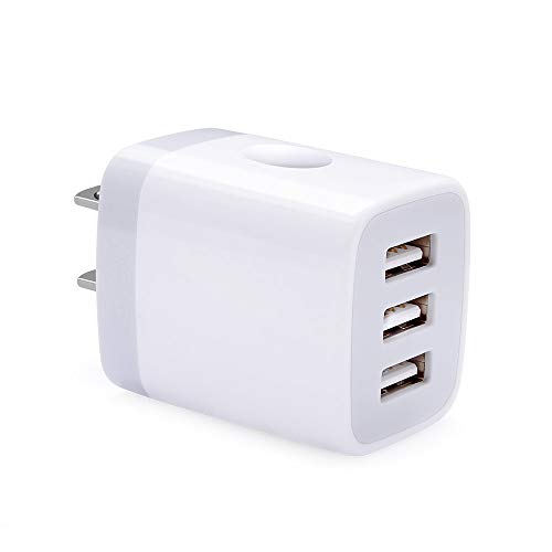 USB Wall Charger, Hootek 3-Port USB Plug 3.1A Power Block Multi Port Plug Quick Charging Adapter Cube Compatible for iPhone XR/XS/X/8/7 Plus, iPad, Samsung, LG, HTC, BlackBerry, Moto, Kindle and More