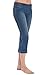 PajamaJeans Bluestone Wash Stretch Knit Denim Capris for Women, Large (12-14)