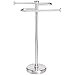Amazon Basics Bathroom Accessory Collection Classic Round Towel Holder, Brushed Steel