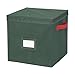 Richard's Homewares - 64 Compartment Cube Ornament Organizer - Holiday Green with Red Handles