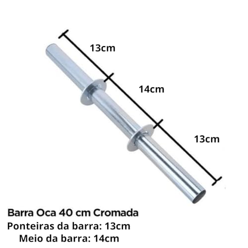 Par de Barras Tubo Oca 40 cm com Presilhas