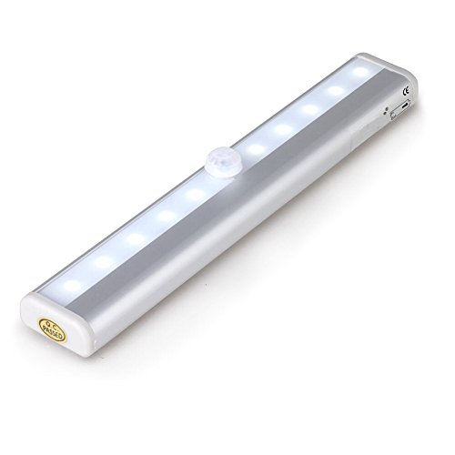HKBAYI New warm white Auto 10 LED PIR IR Infrared Motion Detector Wireless Sensor Closet Cabinet bar Light Lamp
