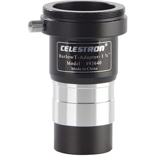 Celestron 93640 1.25 Inch Universal Barlow and T-Adaptor, Silver/Black
