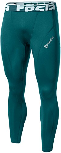 TM-P16-FRGZ_Medium Tesla Men's Compression Pants Baselayer Cool Dry Sports Tights Leggings P16
