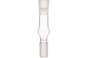 stonylab Borosilicate Glass Drying Tube Adapter, Two 24/40 Joints Straight Drying Tube for Laboratory