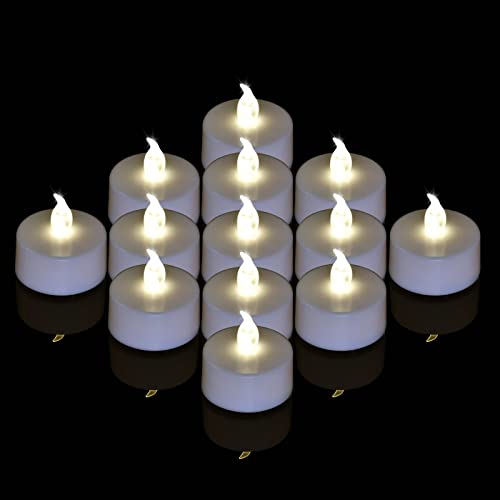 Brigle LED Tea Lights, Battery-Powered Tea Lights Flameless Candles Warm White 24 Pack Wedding Lights for Home Decoration, Christmas, Birthday Party (24 Pack Warm White)