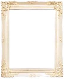 ImpactInt Ornate Baroque Antique White Painted Wooden Picture Frame (8x10 Inch)(Easel Back)