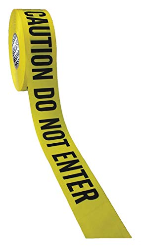 Barricade Tape w/Reel, Yellow/Black, 3" x 1000 ft, Caution No Parking