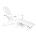 Rimiking Outdoor Foldable Wooden Reclining Chair, Adirondack Chair, Patio Lounge Chair with Pullout Ottoman