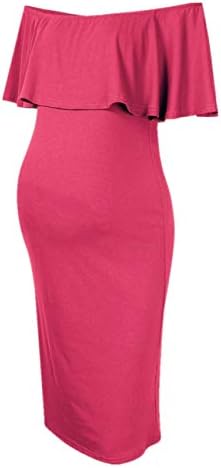 MissQee Women's Maternity Dress Off Shoulder Casual Maxi Dress
