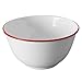 Crow Canyon Home Enamelware Salad Bowl, 5 quart, Vintage White/Red