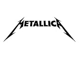 Metallica Rock Band Heavy Metal Decal Sticker, H 3.5 By L 9 Inches, White, Black, Silver, Red, Yellow, or Blue