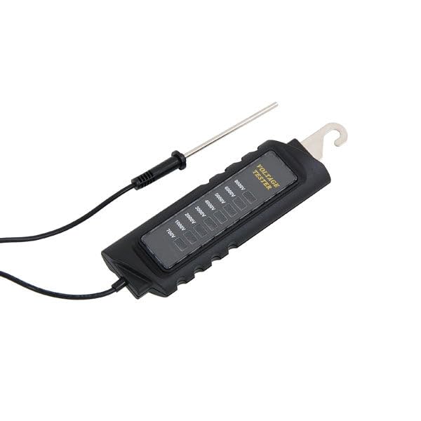 Neilsen CT5489 8 Level Electric Fence Tester - 500V to 9000V Measurement Range | Test Hook Probe Finger Guard | No Batteries | Voltage Display 700 to 8000 Volts | Pulse Rate 0.5 to 2 Seconds