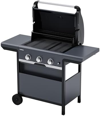 Select 3 LS Plus Gas Barbecue | Barbacoa con Carro, Ruedas y Tapa con Termómetro – 3 y 1 Quemadores | 11 kW Total, Negro
