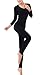 LANBAOSI Women's 2pc Long John Thin Seamless Thermal Underwear Set (Free Size, Black)