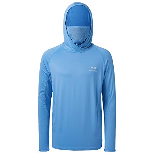 BASSDASH UPF 50+ Men’s Long Sleeve Fishing Shirt with Mask UV Neck Gaiter Hoodie Fishing