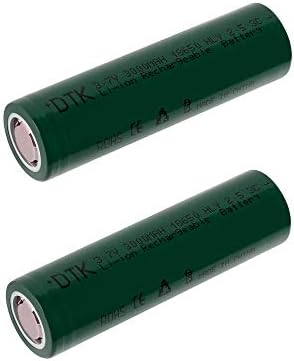DTK 18650 Battery 3.7V 3000mAh Li-ion Rechargeable High Drain Batteries Flat Top < 2 Packs >