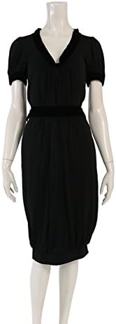 Amazon イヴサンローランリヴゴーシュ Yves Saint Laurent Rive Gauche ワンピース レーヨン 黒 ベロア切替 中古 服 ファッション小物 通販