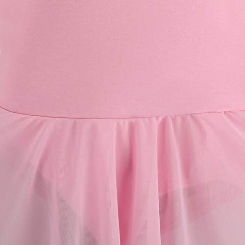 Bosowos Girls Skirted Leotard Flutter Sleeve Ballet Dancewear Cotton Front Lined for Kids Little Girl - Thumbnail 4