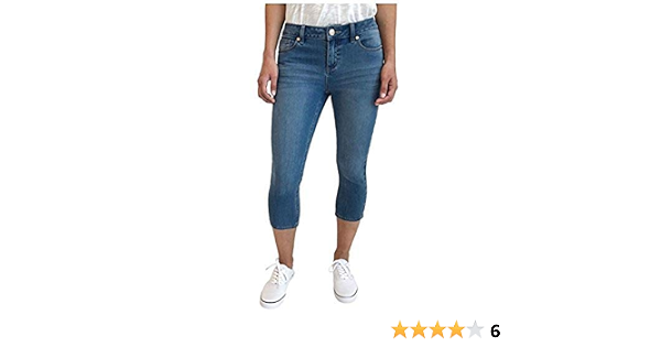 Washed Skinny Capri Denim Jeans 