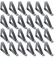 Letsparty Tablecloth Clips for Picnic Table While Camping Anti-Wind, Stainless Steel Cloth Weights Holders 1" to 1.7" Thick Table Cover Clamps - 24 Pack