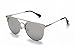 GAMT Fashion Polarized Aviator Sunglasses Flat Reflective Mirrored Cateye Metal Eyewear Silver