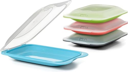 Porta Embutidos Fresh | Set de 4 Mini | Tupper Embutido Nevera | Tapa Extraíble, Apilable | Apto Congelador, Microondas y Lavavajillas | Libre de BPA, 12 x 3,1 x 18 cm, Colores Surtidos