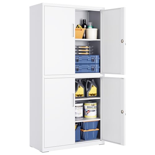 SONGMICS Aktenschrank, mit 4 Türen und 5 Ebenen, 40 x 80 x 180 cm