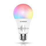 LUMIMAN WiFi Smart LED Light Bulb Multicolor, Compatible with Alexa and Google Home, No Hub Required, A19, 7.5W (70W Equivalent), LM530