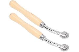 Perforator Tool, Tracing Wheel Real Wood Handle Stainless Steel Roller DIY Leather Goods Comfortable Feel for Leather for Pap