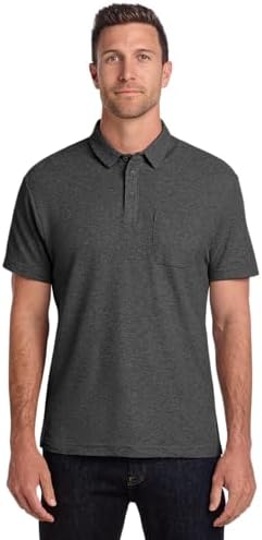 Port Authority Tall Core Classic Pique Polo Shirt Deep Black at