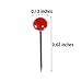 (100 pcs red Colors) Push Pins Map Tacks ,1/8 inch Round Head,Plastic Head with Steel Point, for Bulletin Board,Fabric Marking