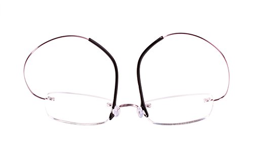 Agstum Pure Titanium Rimless Frame Prescription Hingeless Eyeglasses Rx (Pink, 52)