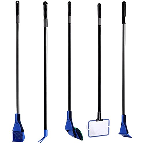 Fish Tank Cleaner Aquarium Siphon Vacuum Gravel - Aquarium Cleaning Tools Kit Algae Scraper Brush and Water Changer with Adjustable Water Flow Controller, Sand Cleaning