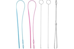 CHUYE Sewing Loop Kit, 6-Piece Set: Plastic & Metal Drawstring Threaders, Metal Tweezers, Stainless Steel Loop Turner Hooks f