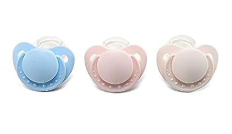 LittleForBig Erwachsene Baby Schnuller Dummy für Erwachsene Baby ABDL Drei Set-Rosa Blau Elfenbein
