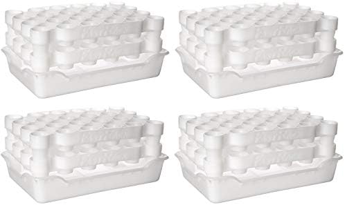 FastRack Bottle Drying Rack & Tray Kit - Bottle Drying Tree alternative; Dry or Store your Beer, Wine or Bomber/Belgian Bottles; Add to your Home Brewing Supplies (Pack of 4)