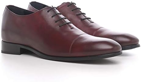 Costoso Italiano Height Increasing Brown Leather Formal Elevator Lace Up Oxford Lift Shoes for Men with 3 Inch Hidden Heel