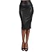 Misscat Women Leather Stretch High Waist Pencil Midi Skirt Bodycon Short Dress