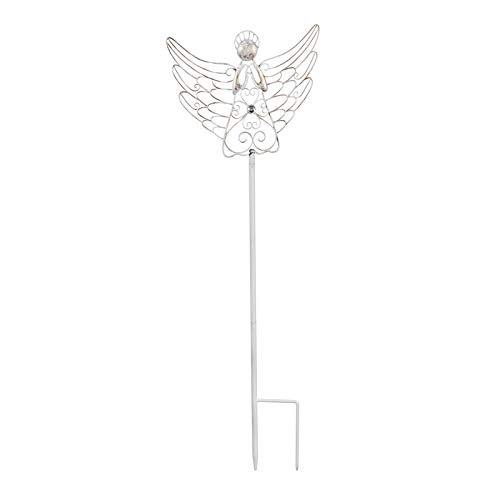 Evergreen Garden White Angel Metal Garden Stake Outdoor Décor