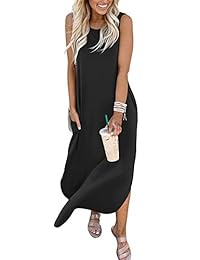 Vestido largo sin mangas con bolsillo holgado de ANRABESS para mujer