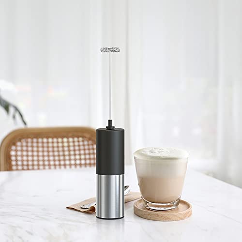BASANIE Milk frother for coffee, lattes ,Whisk drink mixer, Mini foamer for Cappuccino, Frappe, Matcha, Hot Chocolate. Battery operated stainless foam maker handheld eletric frothers