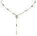 Two Year Warranty Gold Overlay Rosary Cross Pendant & Open Arms Charm with Multicolored Stones 18 Inch Necklace (T-71)