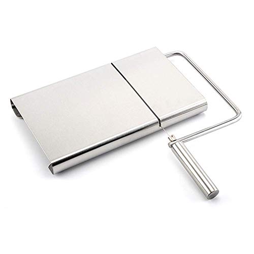 DricRoda Cheese Slicer, Stainless Steel Cheese Cutter, Wire Cheese Slicer for Cheese, Butter, Cakes, with 5 Replaceable Cheese Slicer Wires