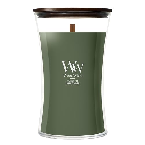 Woodwick Large Hourglass Scented Candle | Fraser Fir | with Crackling Wick | Burn Time: up to 130 Hours