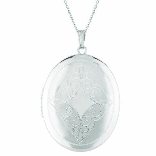 Momento lockets sterling silver oval shaped locket with…