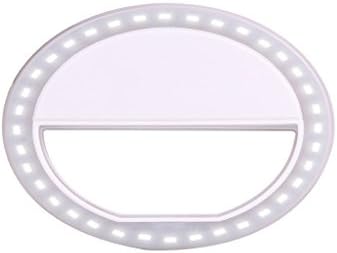 LED Selfie Ring Light Clip-on Round Shape Flash Fill Light for Enhancing Photography and Vedio for All Smart Phones White Color