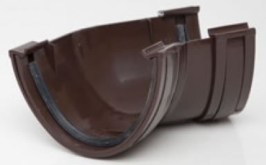 Polypipe Polyflow Deep Capacity [Brown] Angle 135 Degree RD504 for 117mmx 75mm PVCu Half Round deepline guttering Systems