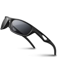 RIVBOS Polarized Sports Sunglasses Driving Glasses Shades for Men TR90 Unbreakable Frame for Cycling Baseball RB831 (Full Black)